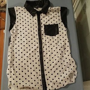 Sheer juniors button up top